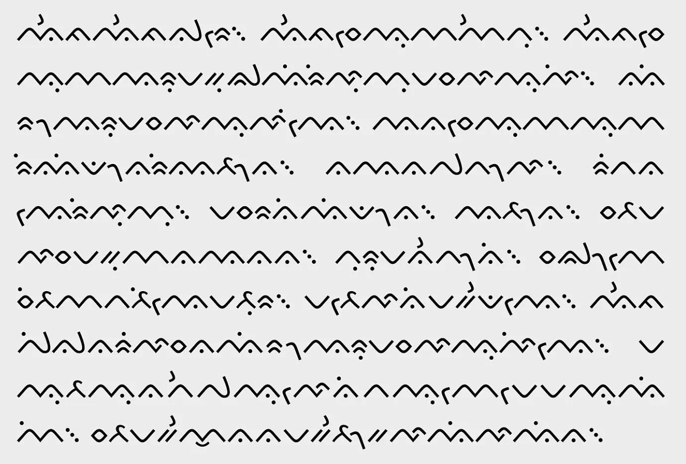 Contoh salah satu font lontara digital kontemporer, Salapa